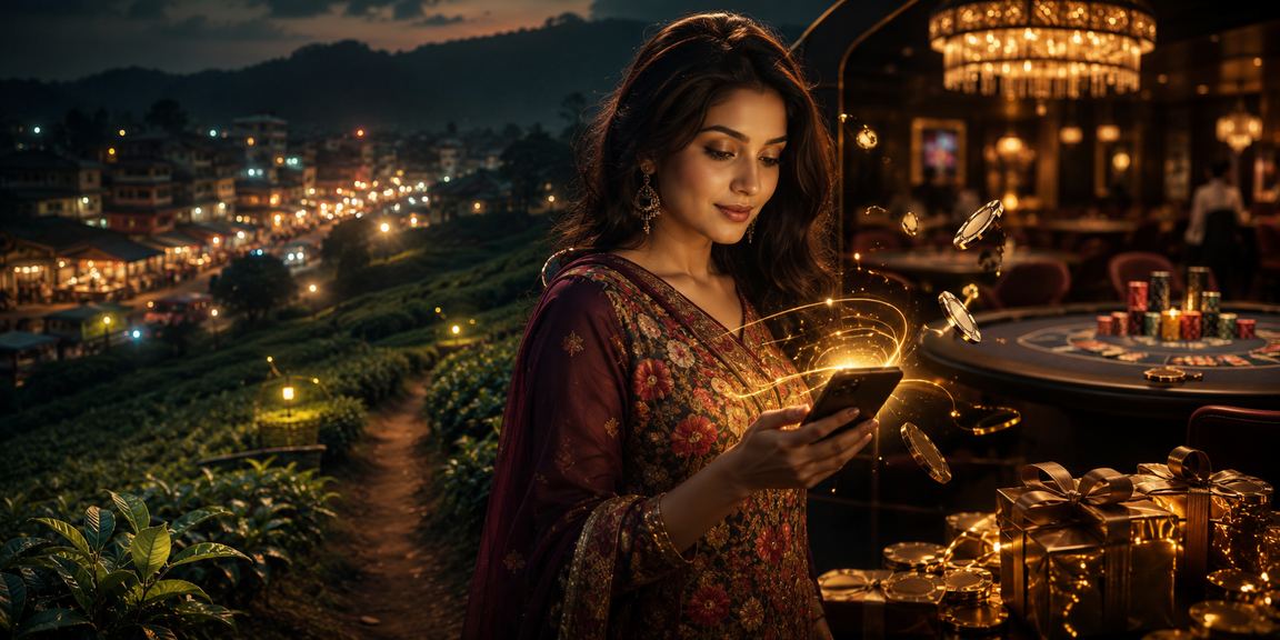 বগুড়ার চা বাগানে মোবাইলে পেমেন্ট করছেন একজন ব্যবহারকারী